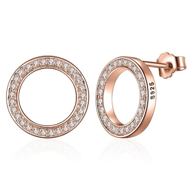 Kate McEnroe New York Forever Clear Luxury 925 Sterling Silver &amp; Rose Gold Earrings Earrings PAS484 1031406-pas484