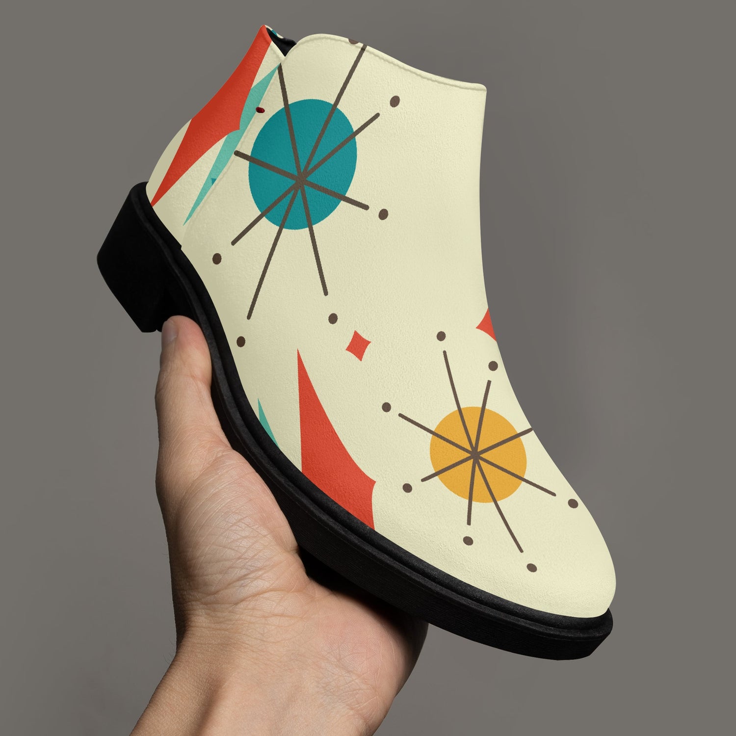 Kate McEnroe New York Franciscan Diamond Starburst Boots Mid Century Modern Ankle BootiesAnkle Boots018skuma_001