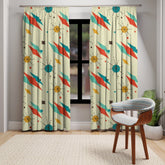 Kate McEnroe New York Franciscan Diamond Starburst Curtains, Mid Century Modern Window Treatments, Retro Living Room, Bedroom Curtain Panels - KM13739723Window CurtainsW3S - FRC - DEG - BO5