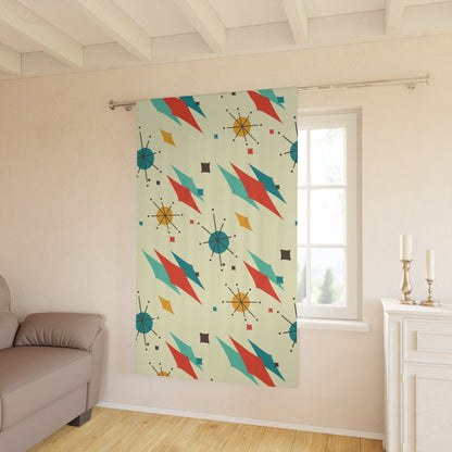 Kate McEnroe New York Franciscan Diamond Starburst Curtains, Mid Century Modern Window Treatments, Retro Living Room, Bedroom Curtain Panels - KM13739723Window CurtainsW3S - FRC - DEG - BO5