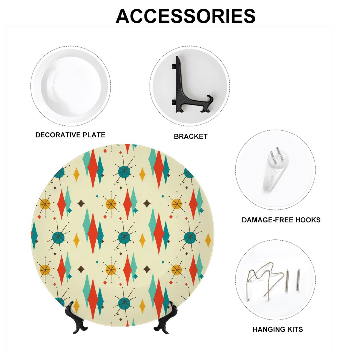 Kate McEnroe New York Franciscan Diamond Starburst Decorative Wall PlateDecorative Platesdtgeoqg2_003