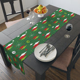 Kate McEnroe New York Franciscan Diamond Starburst Green Retro Christmas Table RunnerTable Runners31642112527266489895