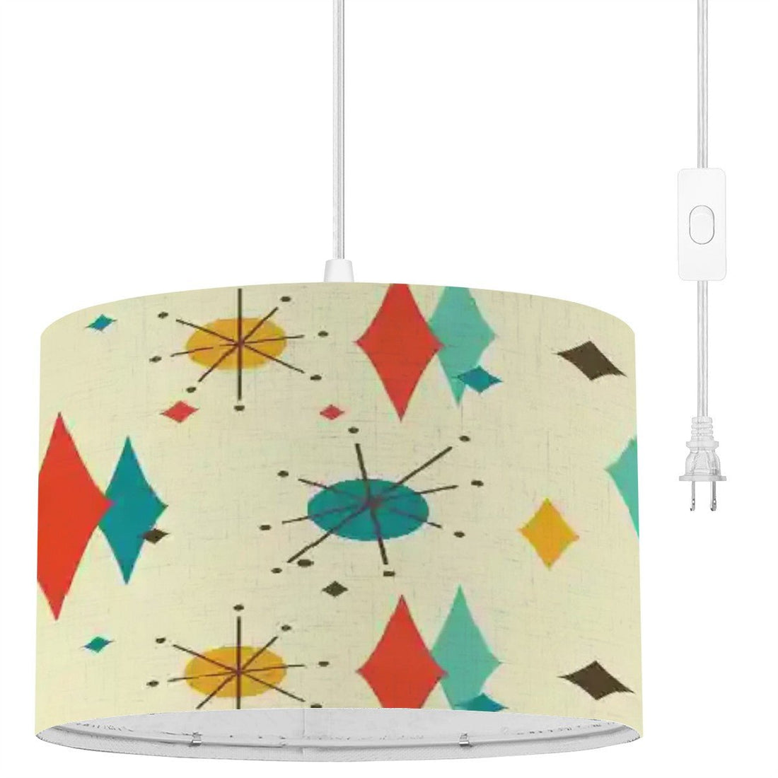 Kate McEnroe New York Franciscan Diamond Starburst Mid Century Modern Pendant Lamp, Retro 50s Geometric Ceiling Light, Atomic Age Accent LightingCeiling LightingGKgdKMwdSS