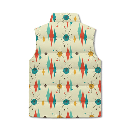 Kate McEnroe New York Franciscan Diamond Starburst Mid Century Modern Puffer JacketPuffer VestsN7M75XGW-1