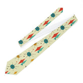 Kate McEnroe New York Franciscan Diamond Starburst Necktie, Mid Century Modern Aqua Mustard Yellow, Cream Retro Geometric Men&