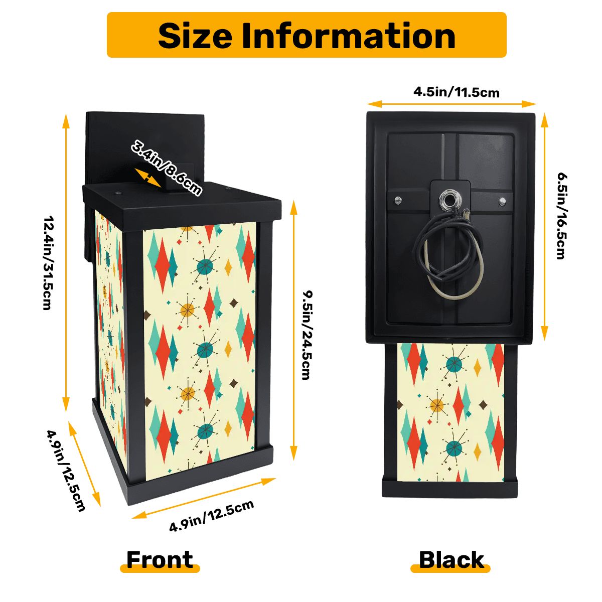 Kate McEnroe New York Franciscan Diamond Starburst Outdoor Wall Sconce, Retro Vintage 50s Mid Century Modern Porch Wall LightOutdoor Wall LightsSBszLwJVUV