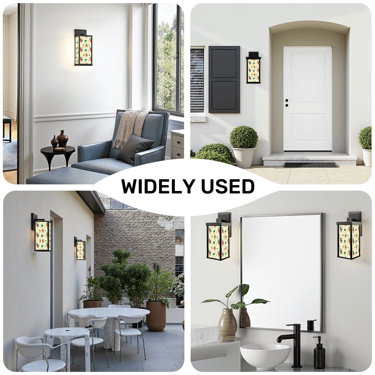 Kate McEnroe New York Franciscan Diamond Starburst Outdoor Wall Sconce, Retro Vintage 50s Mid Century Modern Porch Wall LightOutdoor Wall LightsSBszLwJVUV
