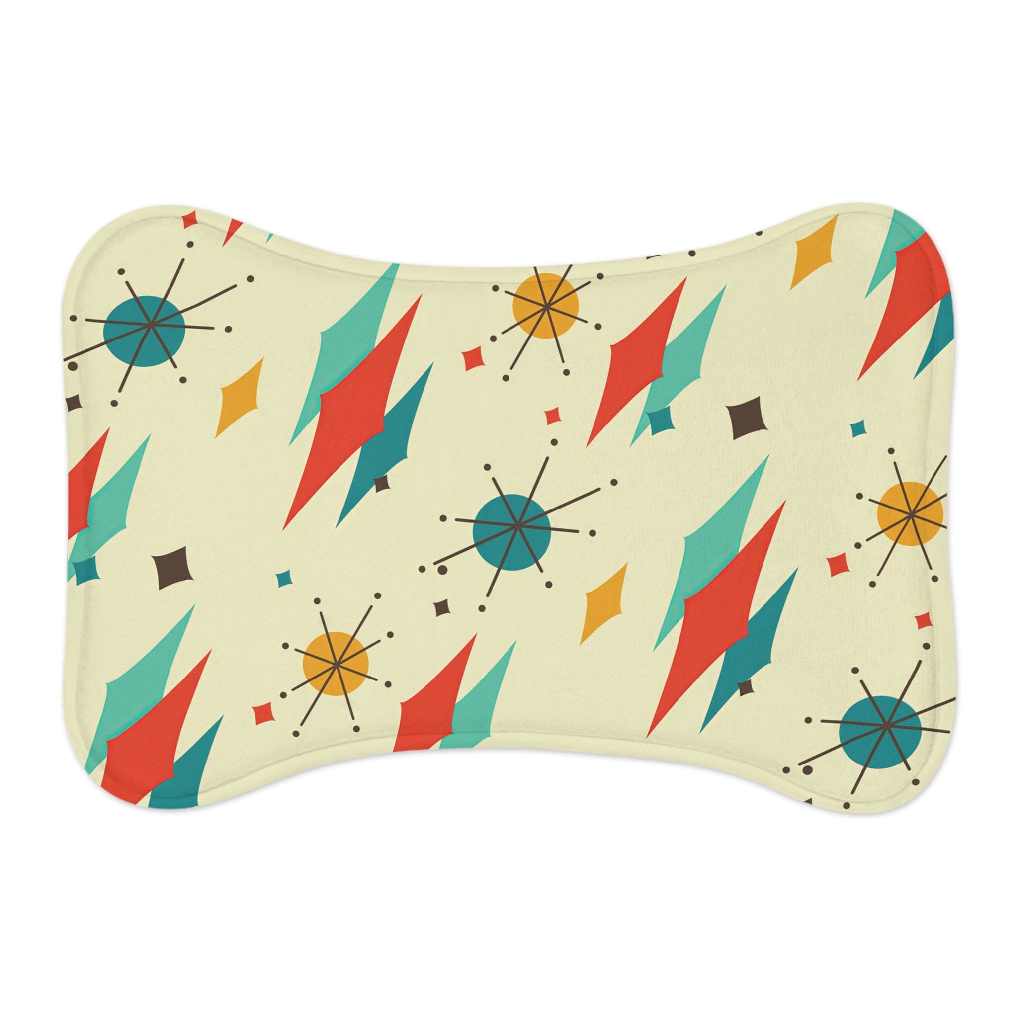 Kate McEnroe New York Franciscan Diamond Starburst Pet Feeding Mat, Bone and Fish Shape Cat, Dog Non - Slip, Highly Absorbent Pad, Pet Lovers Gift - 128081923Pet Feeding Mats26750237531083241044