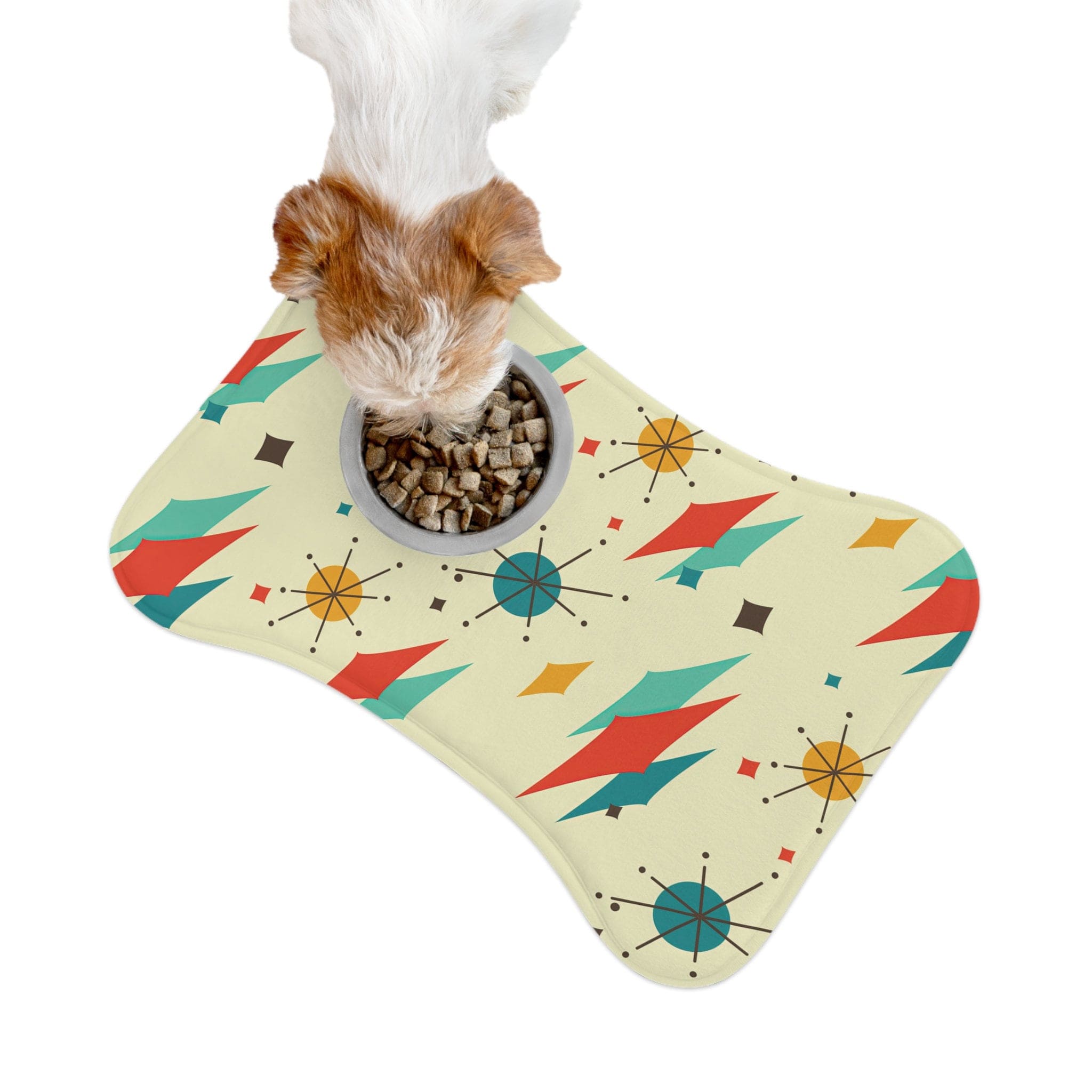 Kate McEnroe New York Franciscan Diamond Starburst Pet Feeding Mat, Bone and Fish Shape Cat, Dog Non - Slip, Highly Absorbent Pad, Pet Lovers Gift - 128081923Pet Feeding Mats26750237531083241044