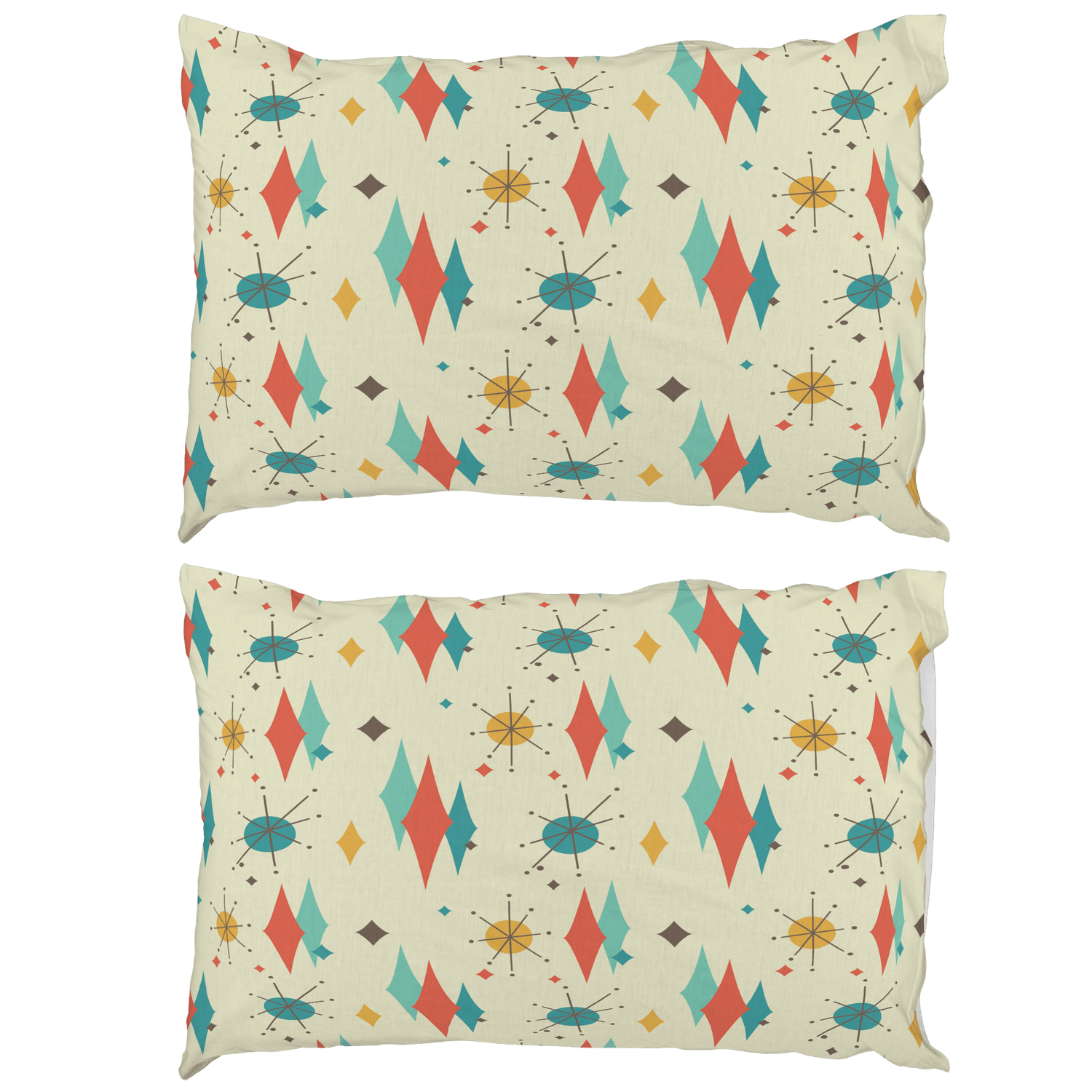 Kate McEnroe New York Franciscan Diamond Starburst Pillowcase, Mid Century Modern Retro BeddingPillowcases1250