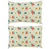 Kate McEnroe New York Franciscan Diamond Starburst Pillowcase, Mid Century Modern Retro BeddingPillowcases1250