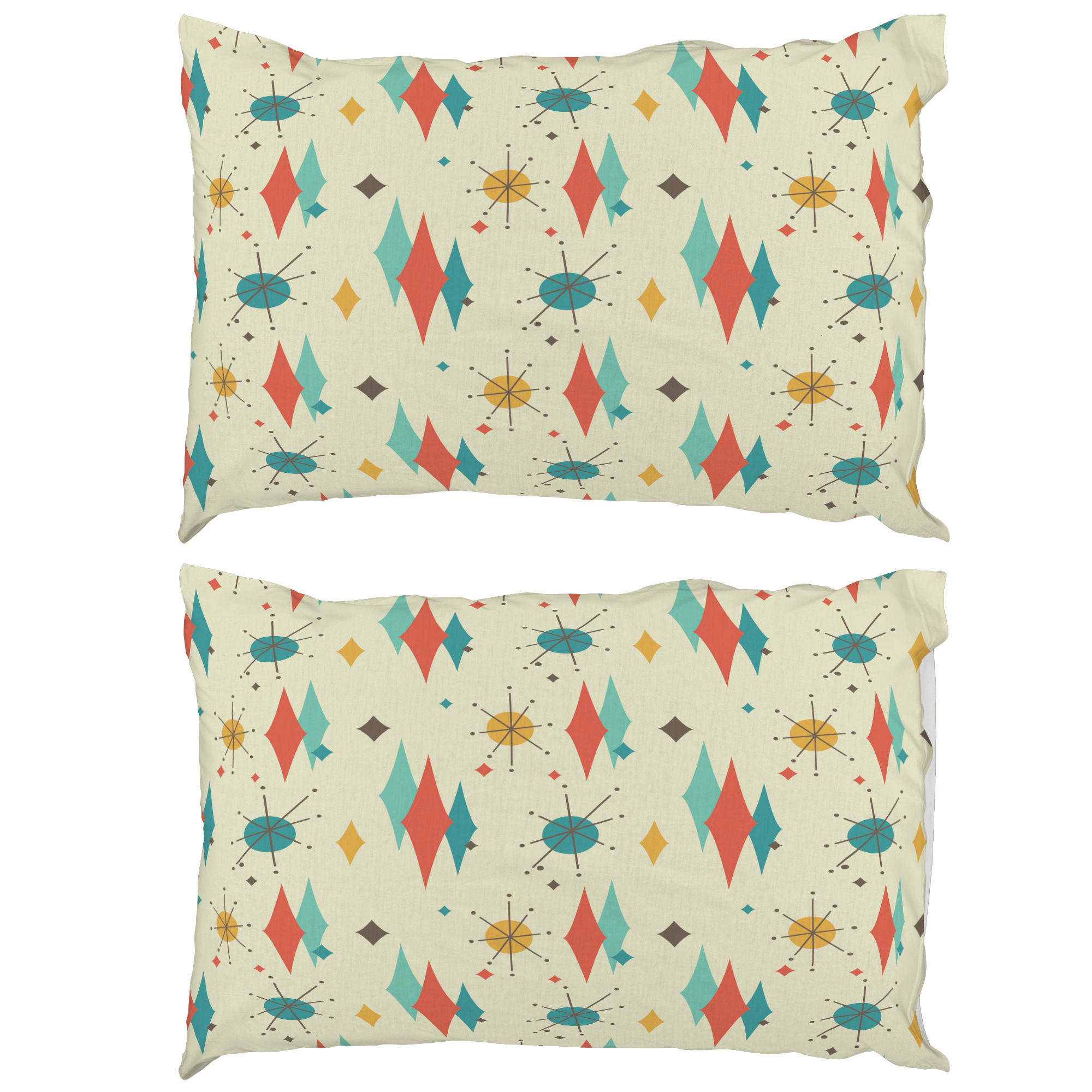 Kate McEnroe New York Franciscan Diamond Starburst Pillowcase, Mid Century Modern Retro BeddingPillowcases1250
