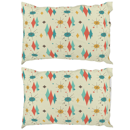 Kate McEnroe New York Franciscan Diamond Starburst Pillowcase, Mid Century Modern Retro BeddingPillowcases1250