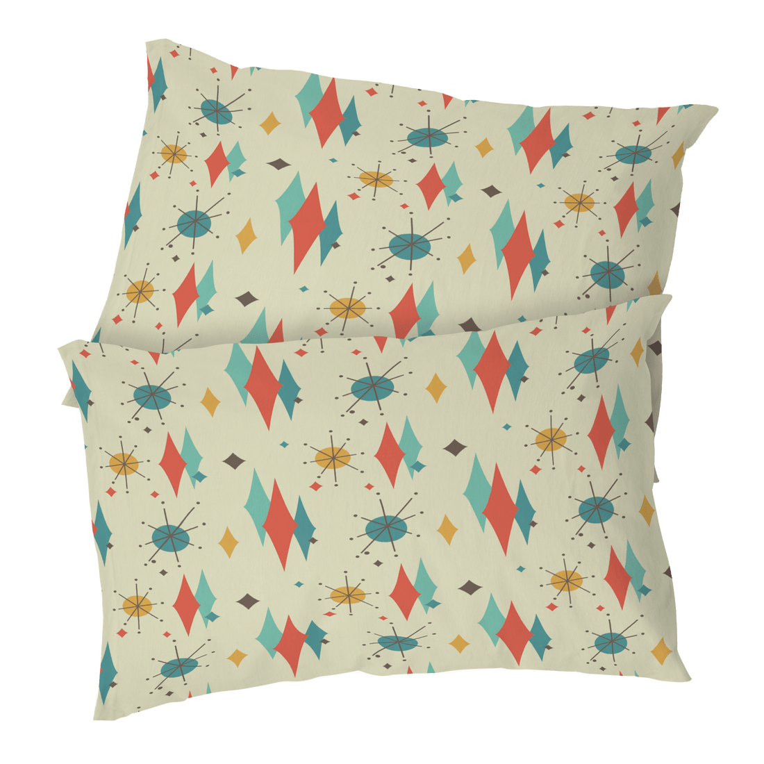 Kate McEnroe New York Franciscan Diamond Starburst Pillowcase, Mid Century Modern Retro BeddingPillowcases1250