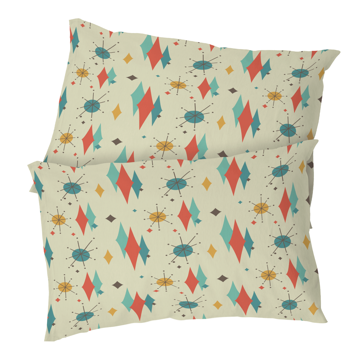 Kate McEnroe New York Franciscan Diamond Starburst Pillowcase, Mid Century Modern Retro BeddingPillowcases1250