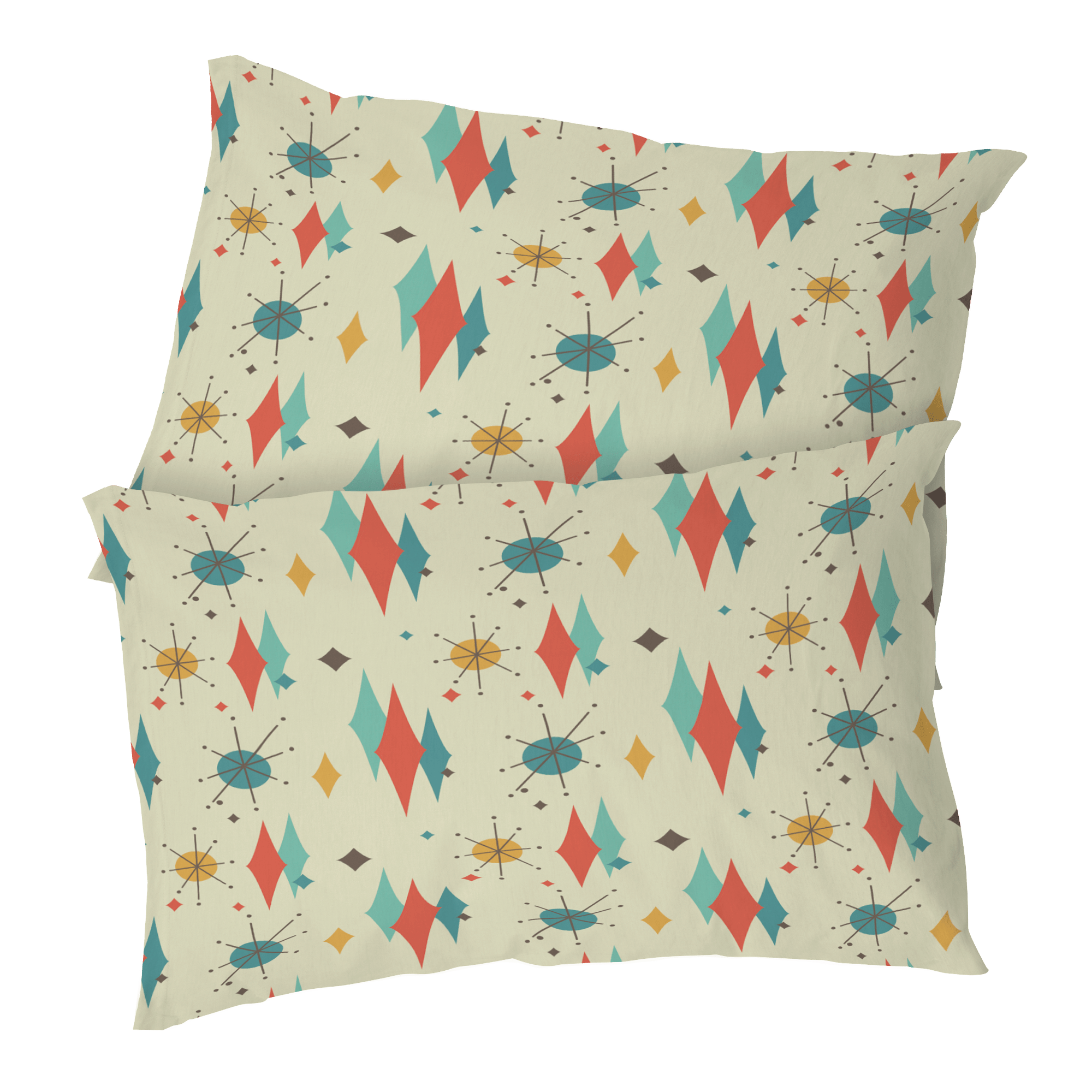 Kate McEnroe New York Franciscan Diamond Starburst Pillowcase, Mid Century Modern Retro BeddingPillowcases1250