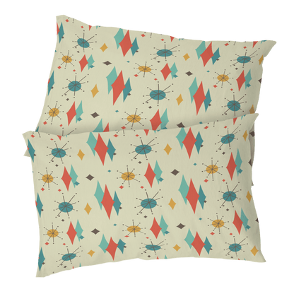 Kate McEnroe New York Franciscan Diamond Starburst Pillowcase, Mid Century Modern Retro BeddingPillowcases1250