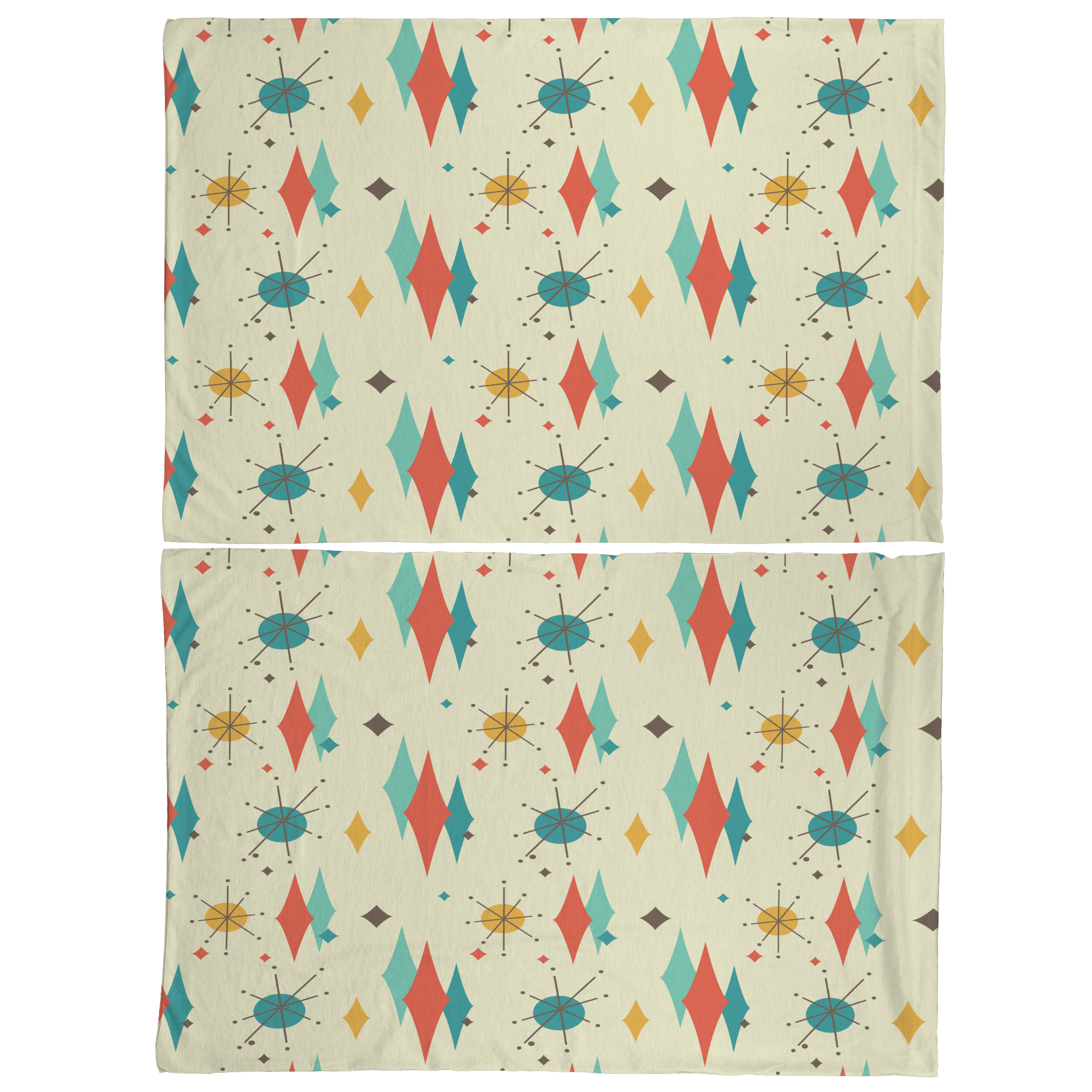 Kate McEnroe New York Franciscan Diamond Starburst Pillowcase, Mid Century Modern Retro BeddingPillowcases1250