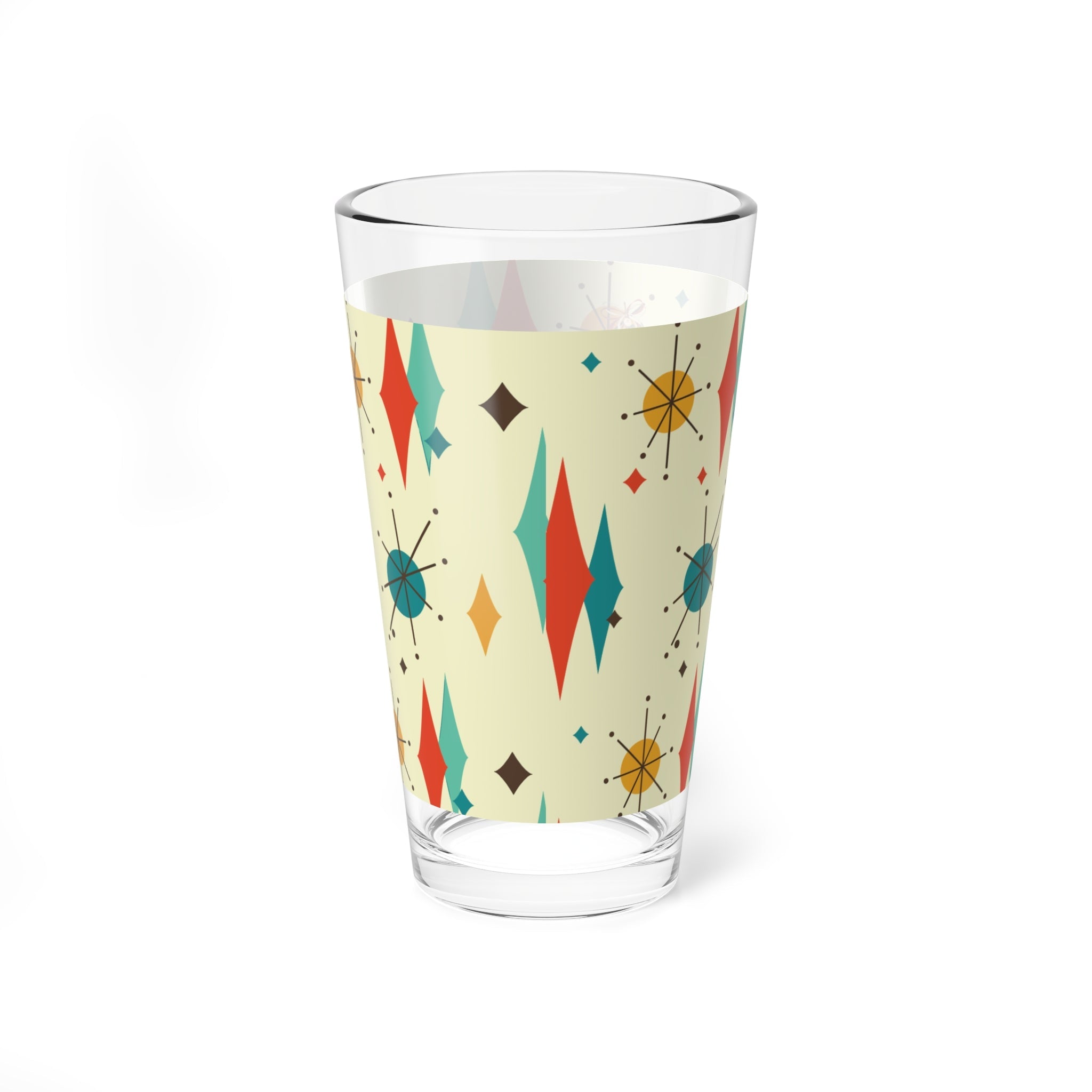 Kate McEnroe New York Franciscan Diamond Starburst Retro Vintage 50s Kitsch Christmas Card Art Glassware, MCM Barware, Cocktail, Drinking GlassMixing Glasses29948670316231229892