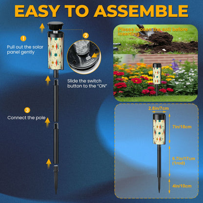 Kate McEnroe New York Franciscan Diamond Starburst Solar Lights Set of 4, Mid Century Modern Outdoor DecorSolar Garden Stake Lightsd7AiWUiDQA