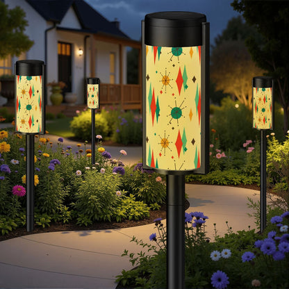 Kate McEnroe New York Franciscan Diamond Starburst Solar Lights Set of 4, Mid Century Modern Outdoor DecorSolar Garden Stake Lightsd7AiWUiDQA
