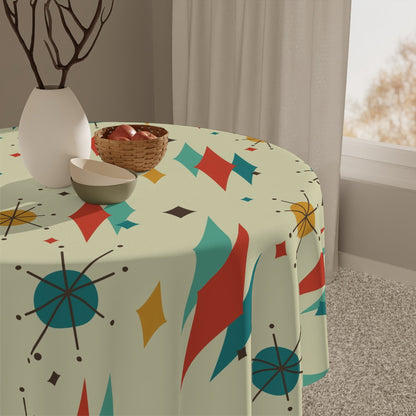 Kate McEnroe New York Franciscan Diamond Starburst Tablecloth, Mid Century Modern Retro Dining Table DecorTablecloths26937961108452805707