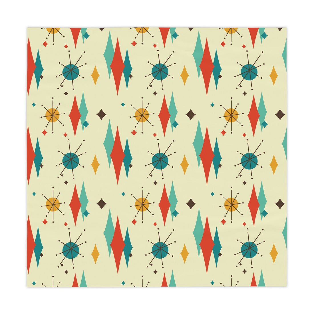 Kate McEnroe New York Franciscan Diamond Starburst Tablecloth, Mid Century Modern Retro Dining Table DecorTablecloths26937961108452805707