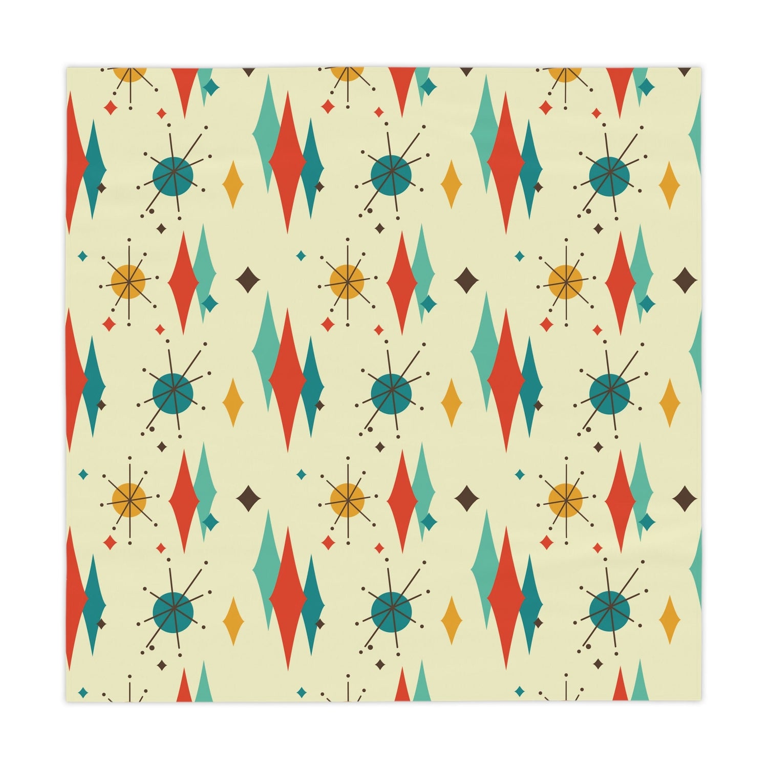 Kate McEnroe New York Franciscan Diamond Starburst Tablecloth, Mid Century Modern Retro Dining Table DecorTablecloths26937961108452805707