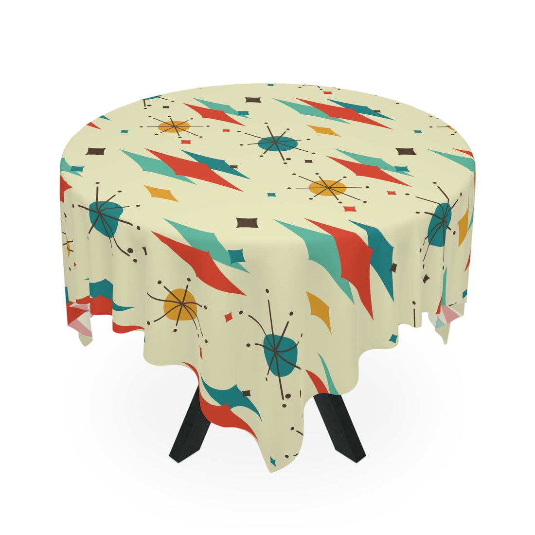 Kate McEnroe New York Franciscan Diamond Starburst Tablecloth, Mid Century Modern Retro Dining Table DecorTablecloths26937961108452805707