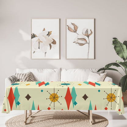 Kate McEnroe New York Franciscan Diamond Starburst Tablecloth, Mid Century Modern Table CoverTablecloths108438