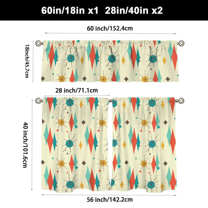 Kate McEnroe New York Franciscan Diamond Starburst Tier Valance Curtain SetValancesD3377563