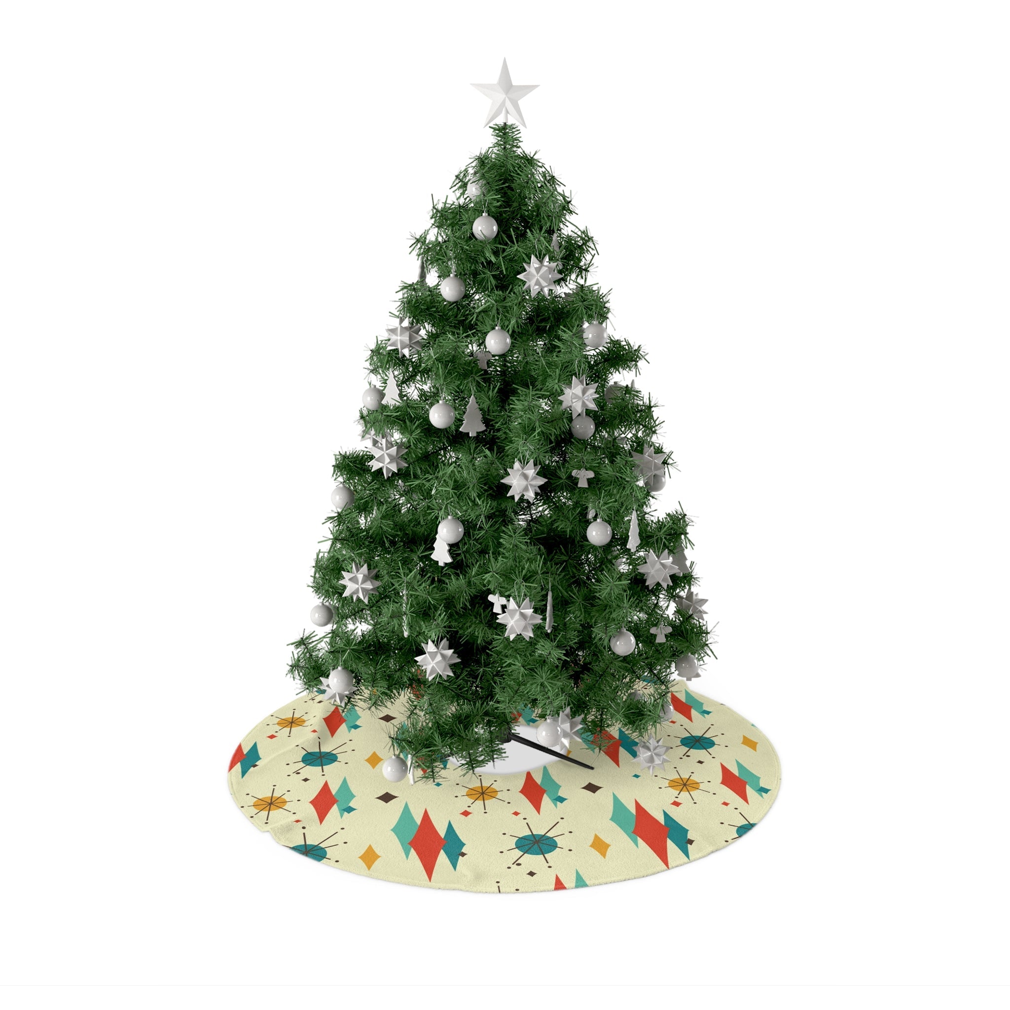Kate McEnroe New York Franciscan Diamond Starburst Tree Skirt Mid Century Atomic ChristmasChristmas Tree Skirts30303453955301700020