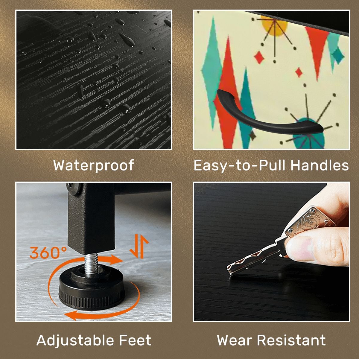 Kate McEnroe New York Franciscan Starburst 50s Mid Century Modern 4 Drawer DresserDressersOssXIohUsT