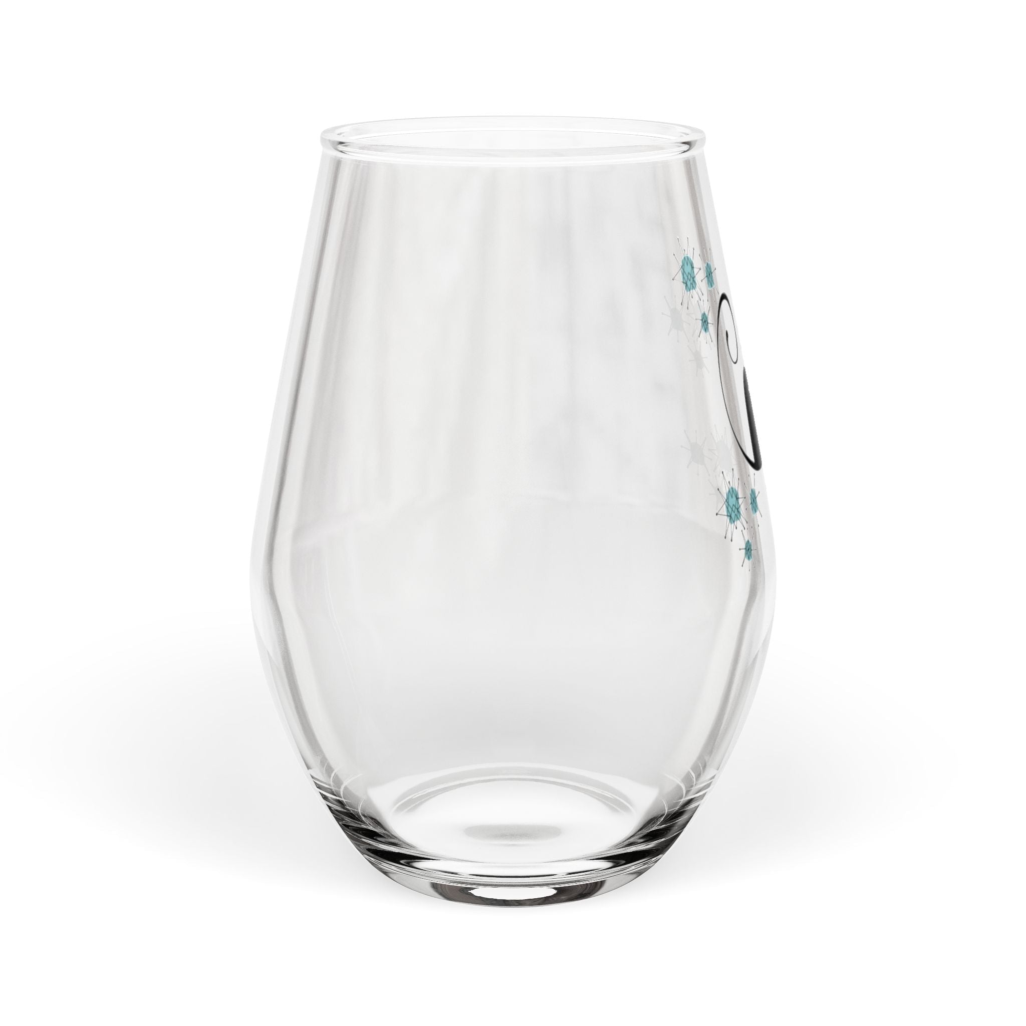Kate McEnroe New York Franciscan Starburst Atomic Cat Stemless Wine Glass, Mid Century Modern Retro BarwareWine Glasses12541836861827153556