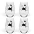 Kate McEnroe New York Franciscan Starburst Atomic Cat Stemless Wine Glass, Mid Century Modern Retro BarwareWine Glasses12541836861827153556