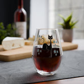 Kate McEnroe New York Franciscan Starburst Atomic Cat Stemless Wine Glass, Mid Century Modern Retro BarwareWine Glasses12541836861827153556
