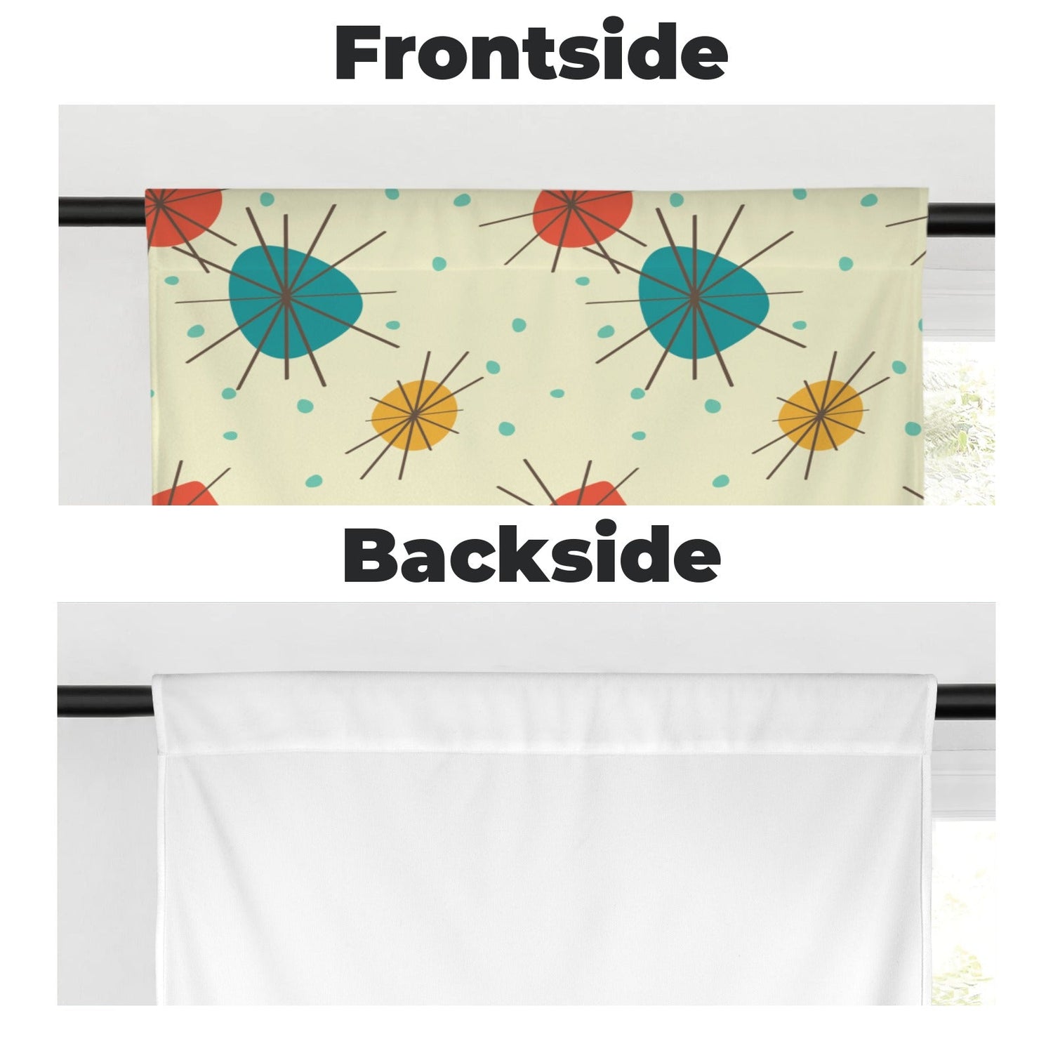 Kate McEnroe New York Franciscan Starburst Cafe Curtains, Mid Century Modern Kitchen TiersCafe CurtainsD3327565
