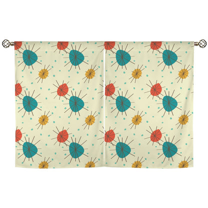 Kate McEnroe New York Franciscan Starburst Cafe Curtains, Mid Century Modern Kitchen TiersCafe CurtainsD3327565