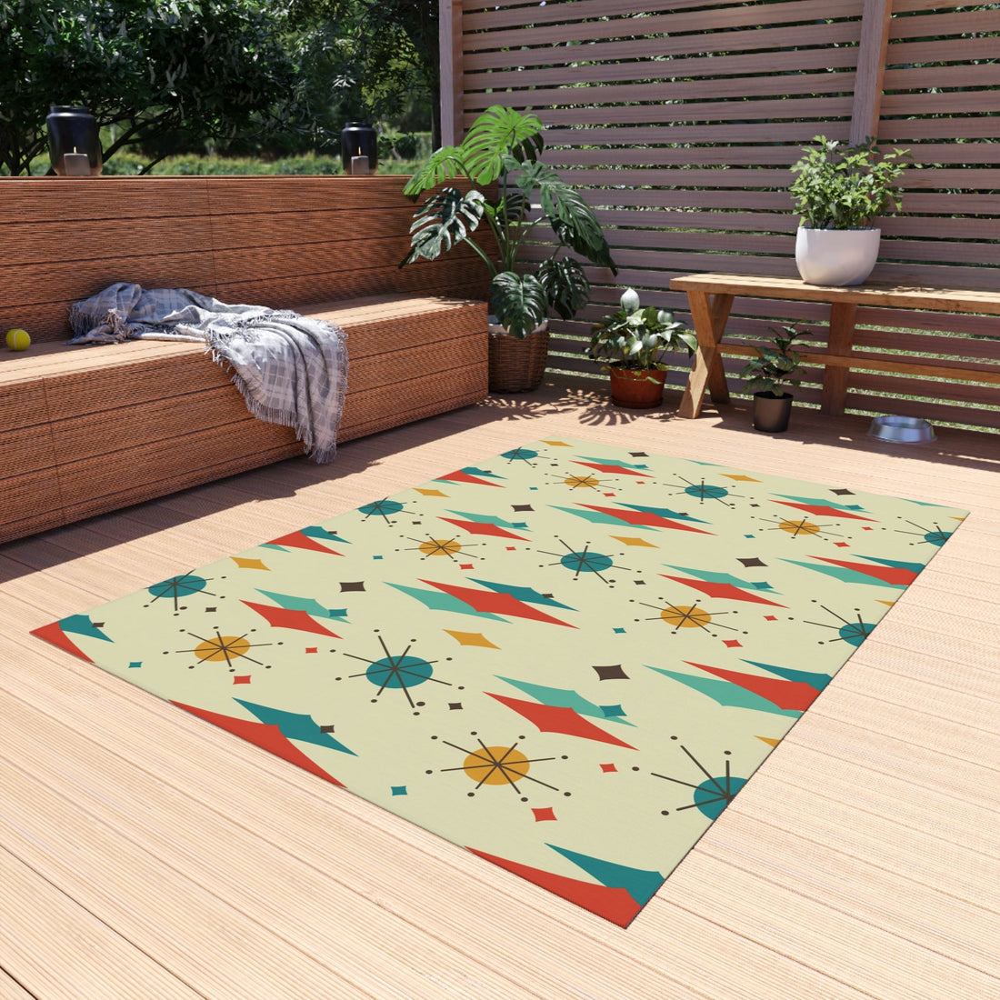 Kate McEnroe New York Franciscan Starburst Diamond Indoor Outdoor Rug, Retro Mid Century Modern Geometric Area RugRugs11006200538994858399