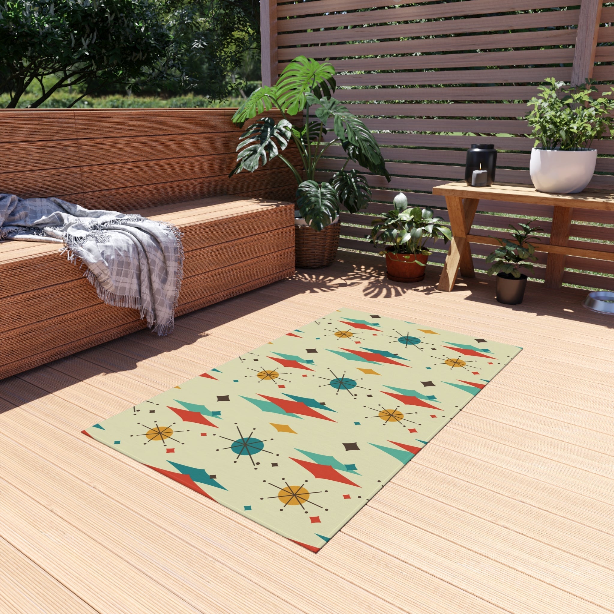 Kate McEnroe New York Franciscan Starburst Diamond Indoor Outdoor Rug, Retro Mid Century Modern Geometric Area RugRugs24613731493662296804
