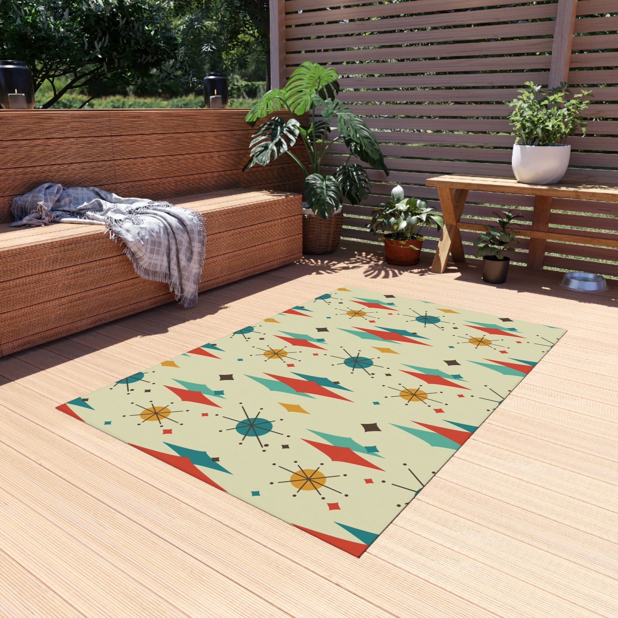 Kate McEnroe New York Franciscan Starburst Diamond Indoor Outdoor Rug, Retro Mid Century Modern Geometric Area RugRugs83188839078408641905