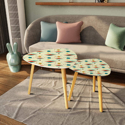 Kate McEnroe New York Franciscan Starburst Mid Century Modern Coffee Tables, Retro Nesting Side TablesAccent TablesUHiBaNrmNy