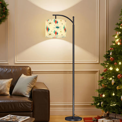 Kate McEnroe New York Franciscan Starburst Mid Century Modern Floor Lamp, 50s MCM Arc Lamp, Retro Teal Orange Starburst LightingArc Floor LampsnznTxUvAHRX