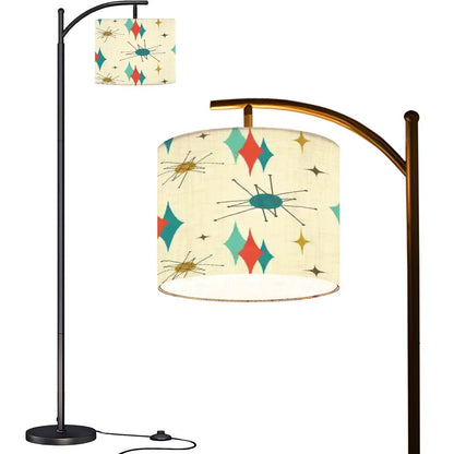 Kate McEnroe New York Franciscan Starburst Mid Century Modern Floor Lamp, 50s MCM Arc Lamp, Retro Teal Orange Starburst LightingFloor LampsirS5cJ9235