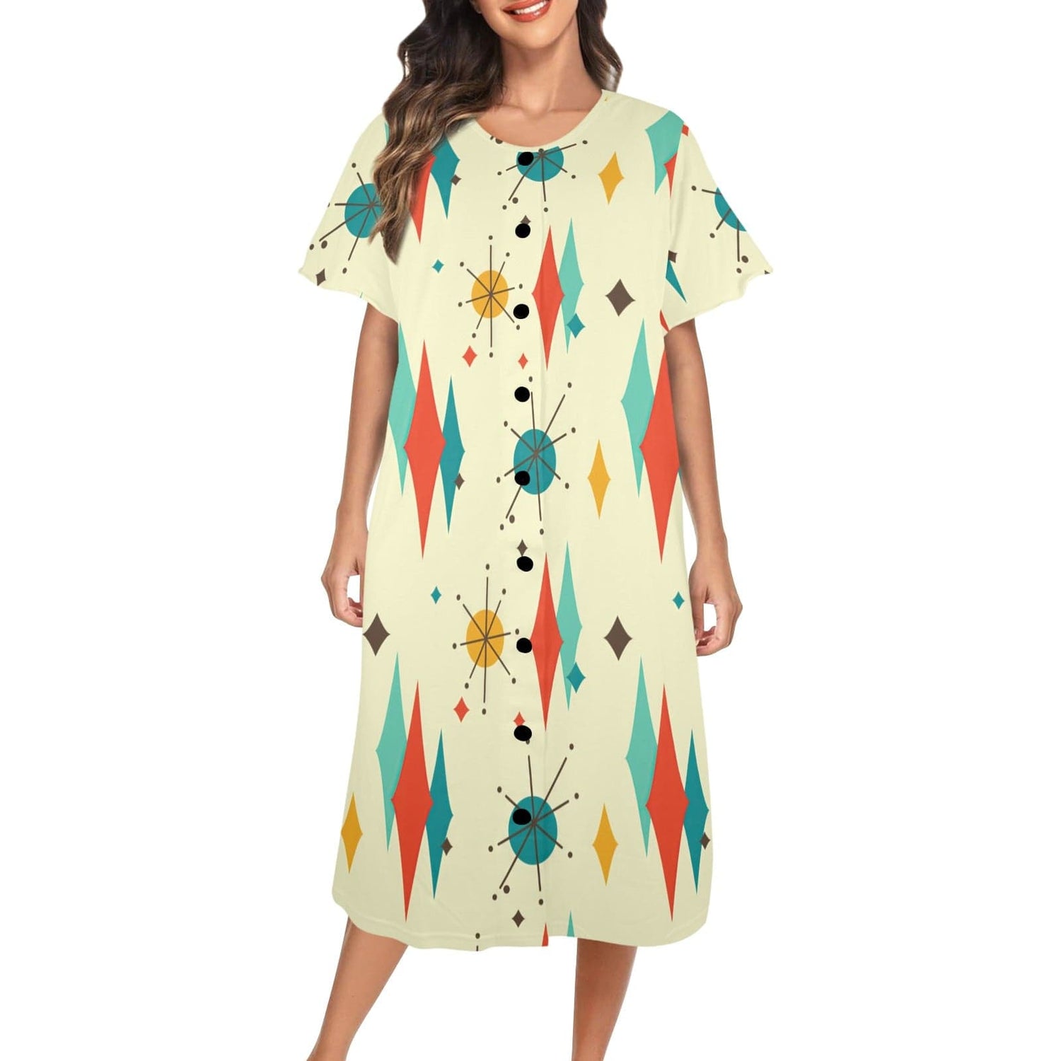 Kate McEnroe New York Franciscan Starburst Mid Century Modern Muumuu LoungewearLoungewearD2876208