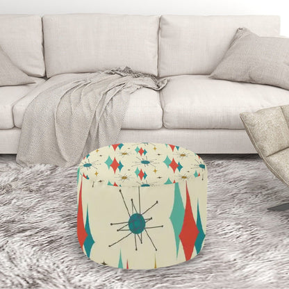 Kate McEnroe New York Franciscan Starburst Mid Century Modern Ottoman, Retro 50s Geometric Diamond Pouf, Atomic Age Accent, MCM Living Room FurnitureOttomansES2dZxUSY6