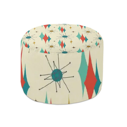 Kate McEnroe New York Franciscan Starburst Mid Century Modern Ottoman, Retro 50s Geometric Diamond Pouf, Atomic Age Accent, MCM Living Room FurnitureOttomansES2dZxUSY6