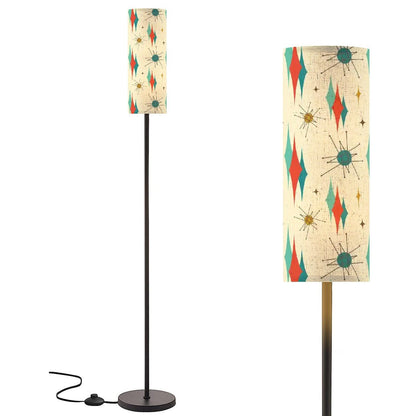 Kate McEnroe New York Franciscan Starburst Mid Century Modern Standing Floor Lamp, 50s MCM Floor Lighting, Retro Teal Orange Starburst Accent LampFloor LampsXIuotrarM1