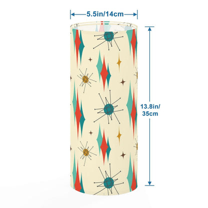 Kate McEnroe New York Franciscan Starburst Mid Century Modern Standing Floor Lamp, 50s MCM Floor Lighting, Retro Teal Orange Starburst Accent LampSlim Floor LampsLampshade19