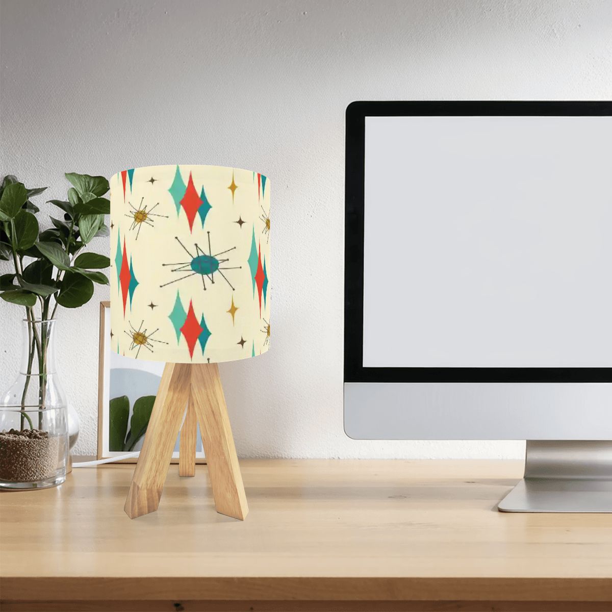 Kate McEnroe New York Franciscan Starburst Mid Century Modern Tripod Table LampTable LampsEnCXWoVTBT